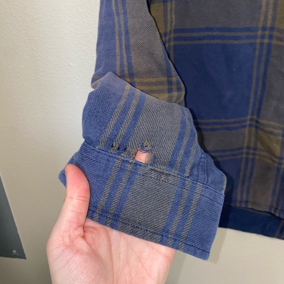 Vtg Blue Flannel Button Down Shirt - Picture 5 of 7